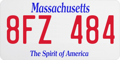 MA license plate 8FZ484