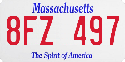 MA license plate 8FZ497