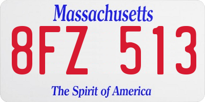 MA license plate 8FZ513