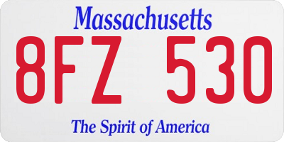 MA license plate 8FZ530
