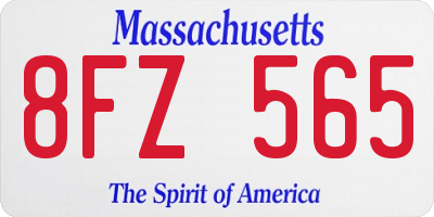 MA license plate 8FZ565