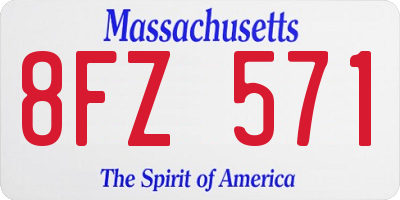 MA license plate 8FZ571