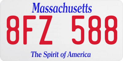 MA license plate 8FZ588