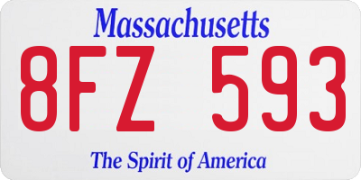 MA license plate 8FZ593