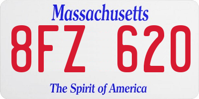 MA license plate 8FZ620