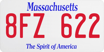 MA license plate 8FZ622