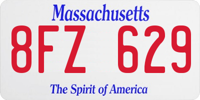 MA license plate 8FZ629