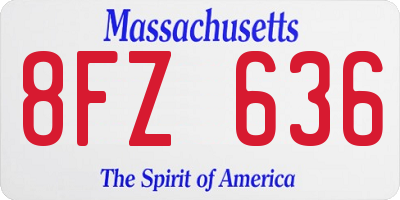 MA license plate 8FZ636