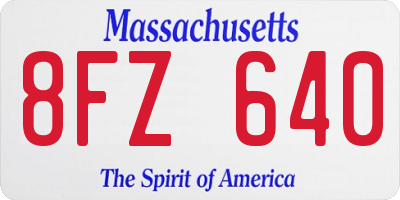MA license plate 8FZ640