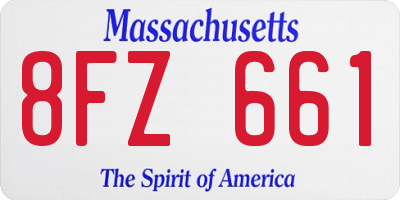 MA license plate 8FZ661
