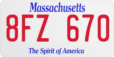 MA license plate 8FZ670