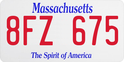 MA license plate 8FZ675