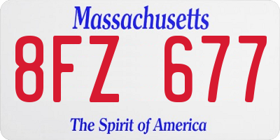 MA license plate 8FZ677