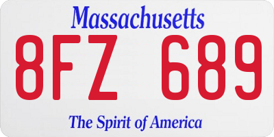 MA license plate 8FZ689