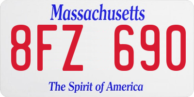 MA license plate 8FZ690
