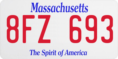 MA license plate 8FZ693