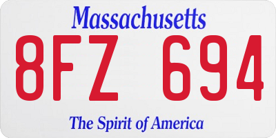 MA license plate 8FZ694