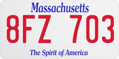 MA license plate 8FZ703
