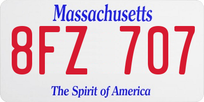 MA license plate 8FZ707