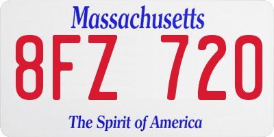 MA license plate 8FZ720