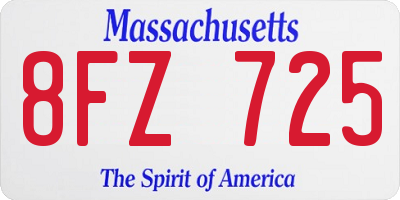 MA license plate 8FZ725