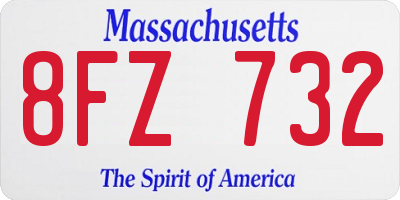 MA license plate 8FZ732
