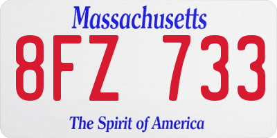 MA license plate 8FZ733