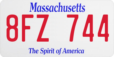 MA license plate 8FZ744