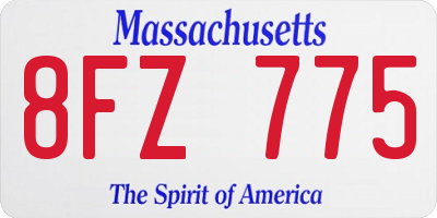 MA license plate 8FZ775