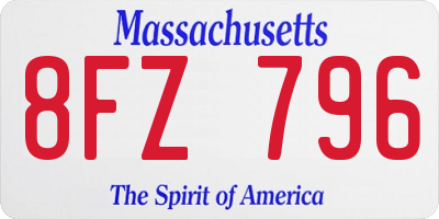 MA license plate 8FZ796