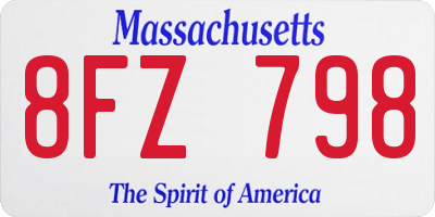 MA license plate 8FZ798
