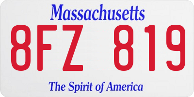 MA license plate 8FZ819