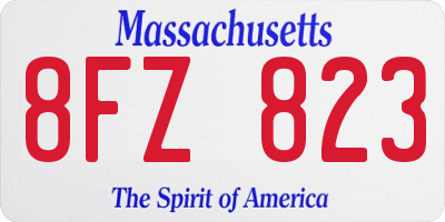 MA license plate 8FZ823