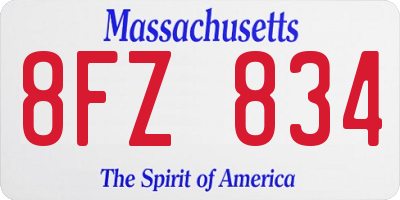 MA license plate 8FZ834