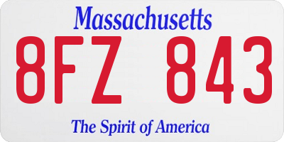 MA license plate 8FZ843