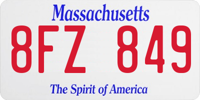 MA license plate 8FZ849