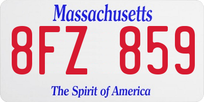 MA license plate 8FZ859
