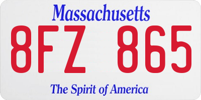 MA license plate 8FZ865