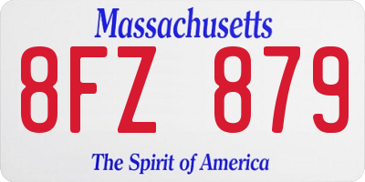 MA license plate 8FZ879