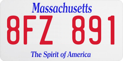 MA license plate 8FZ891