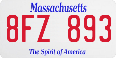 MA license plate 8FZ893