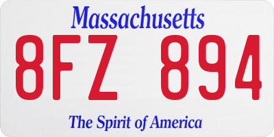 MA license plate 8FZ894