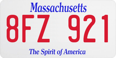 MA license plate 8FZ921