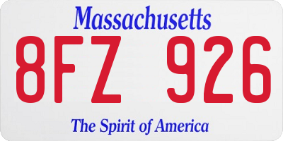 MA license plate 8FZ926