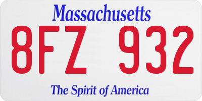 MA license plate 8FZ932