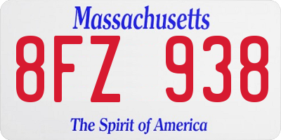 MA license plate 8FZ938