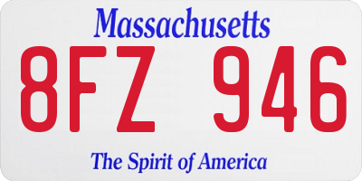 MA license plate 8FZ946