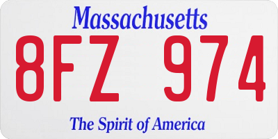 MA license plate 8FZ974