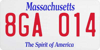 MA license plate 8GA014