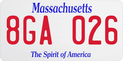 MA license plate 8GA026